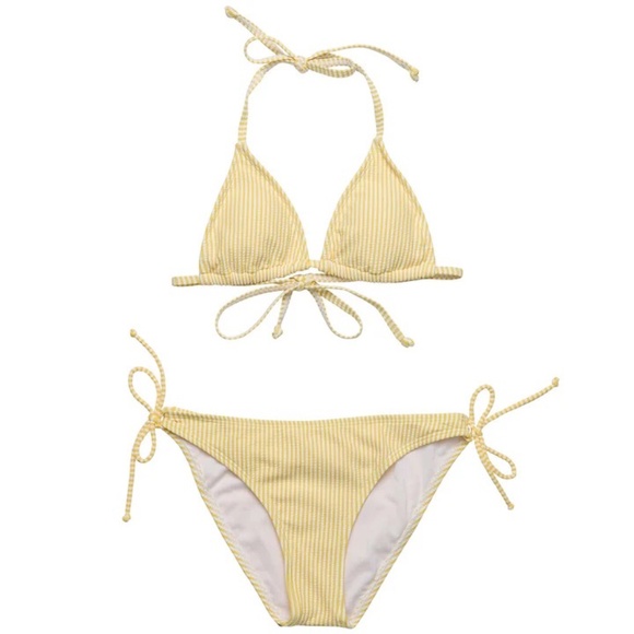 NWT Snapper Rock Marigold Stripe Girls 2pc Bikini - Picture 5 of 6